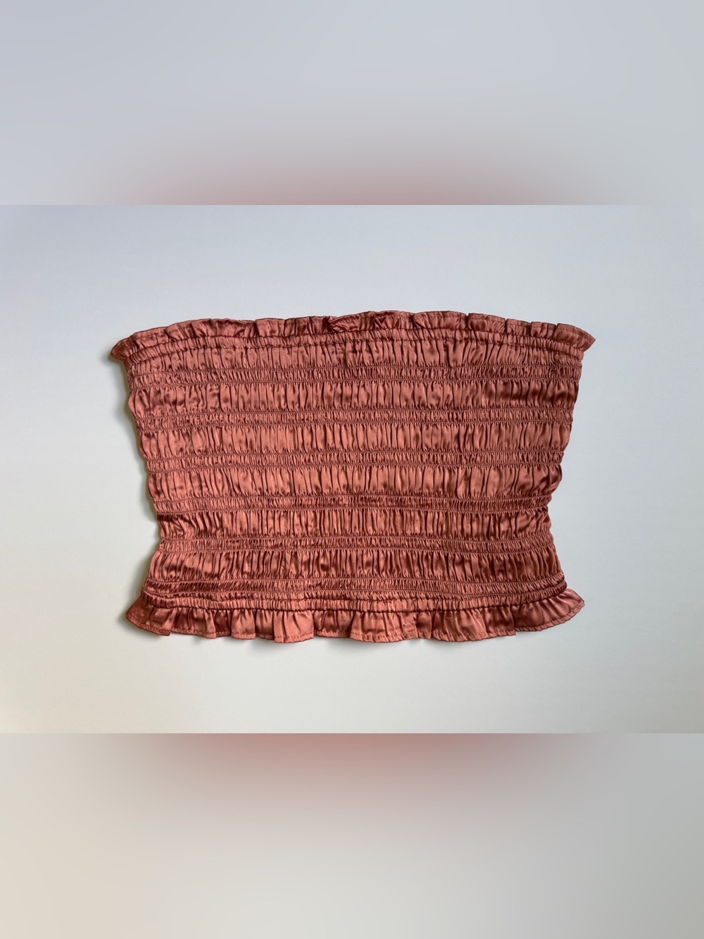 Free People Rusty Rose Smocked Tube Top with Ruffled Edges - Picture 2 of 3
